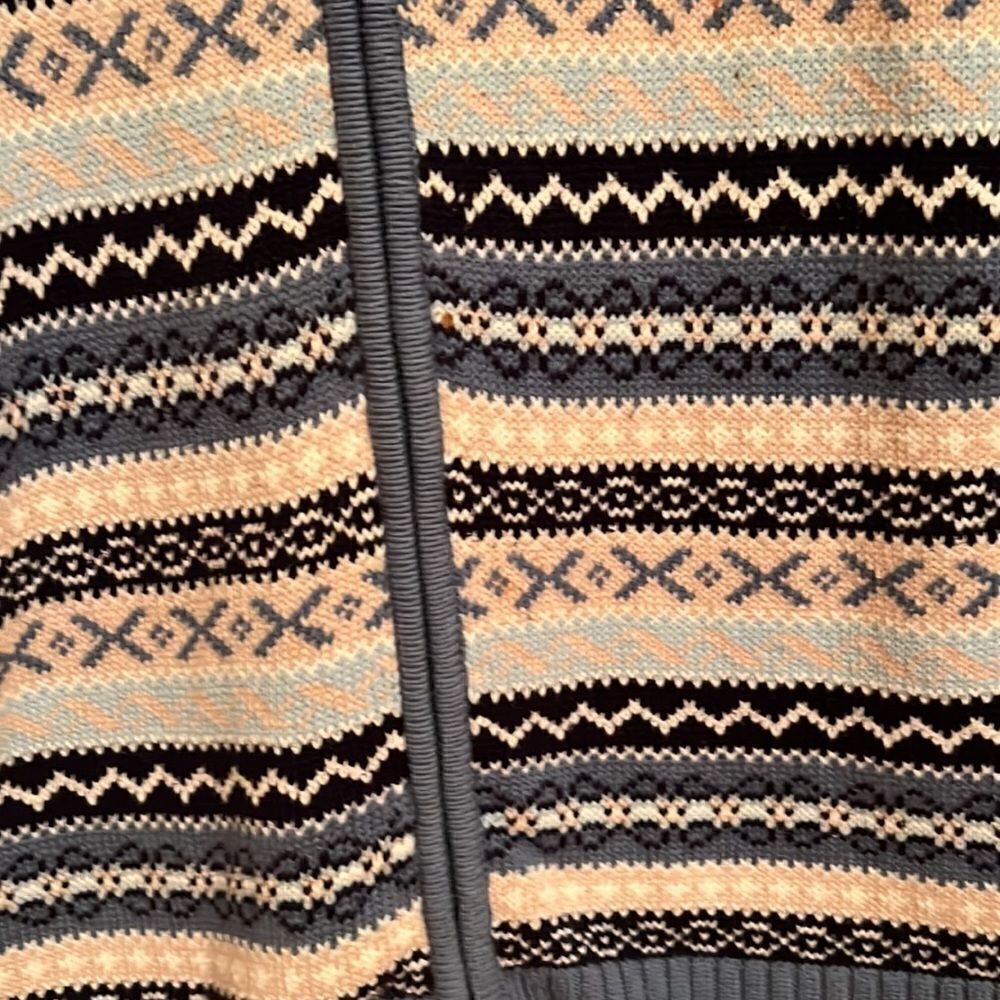 Vintage Cherokee 100% Cotton Fair Isle Zip Front Cardigan Made in Japan Size M - Picture 3 of 7